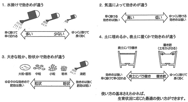 同じ肥料でも使い方で効き目が変わる
